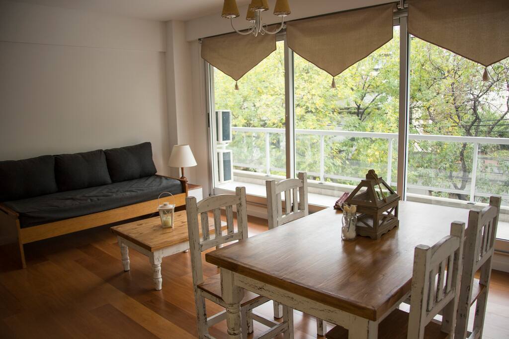 Living comedor con cocina integrada