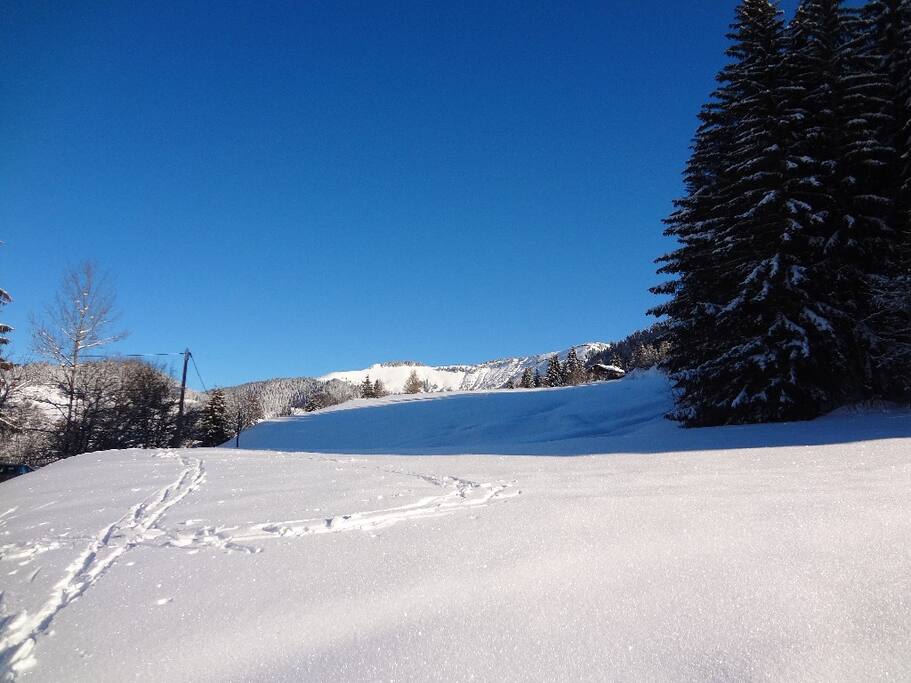 Outside the chalet