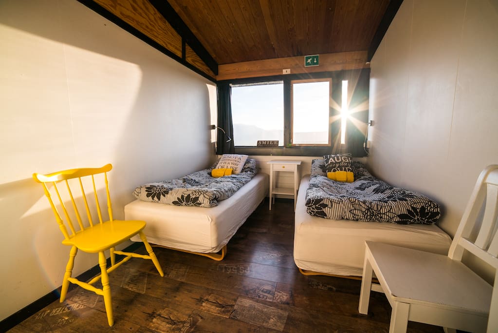 One of the 5 two bed bedrooms in the guest house.