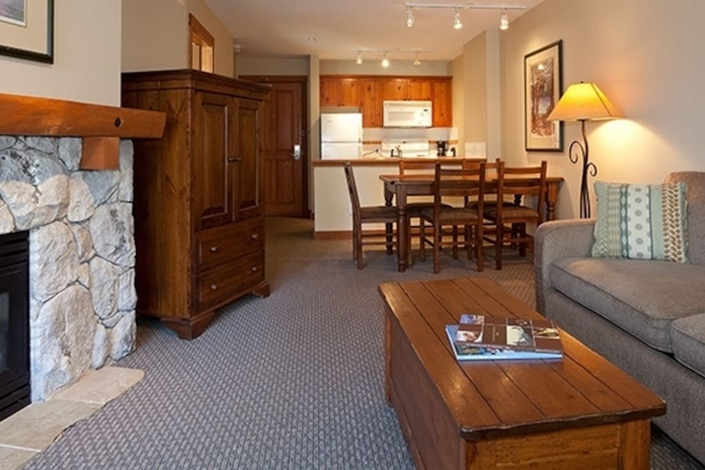 An open-floor plan makes this condo feel roomy