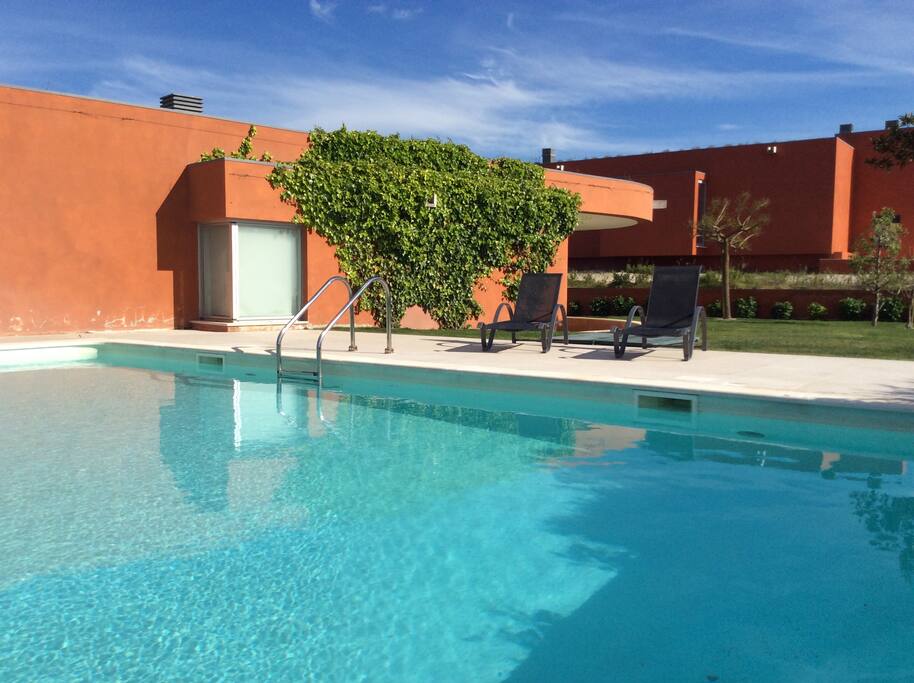 Piscina y jardín