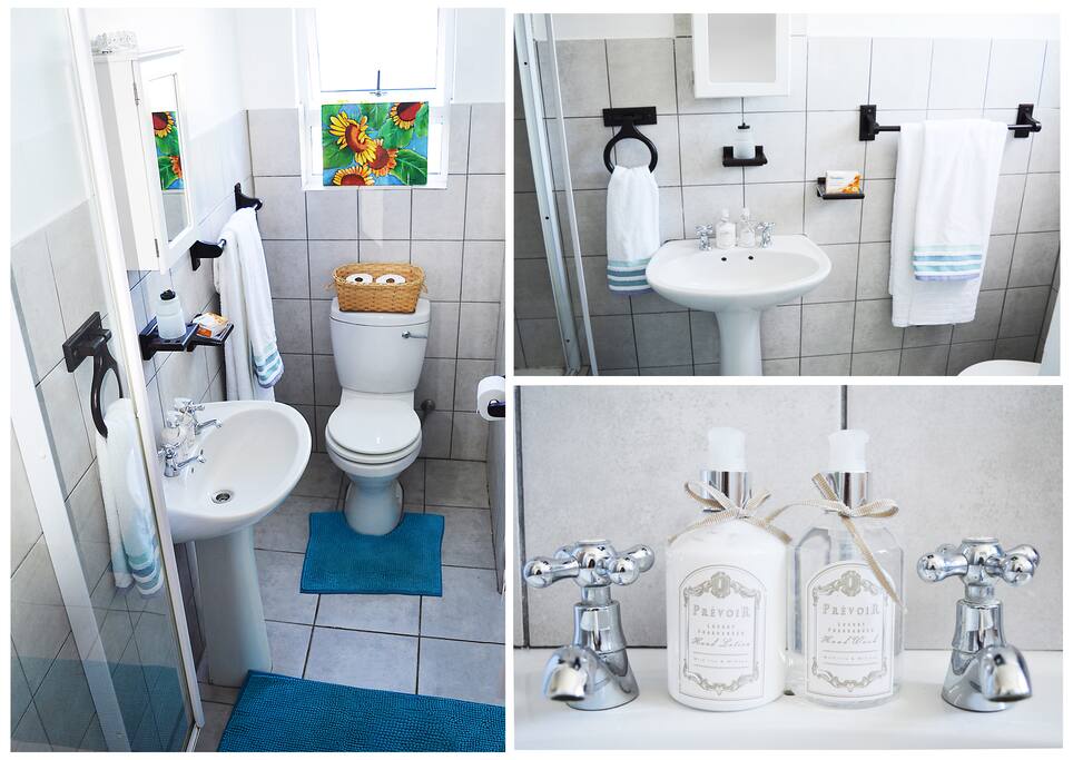 The bathroom is on-suite and has a shower, toilet and a basin.