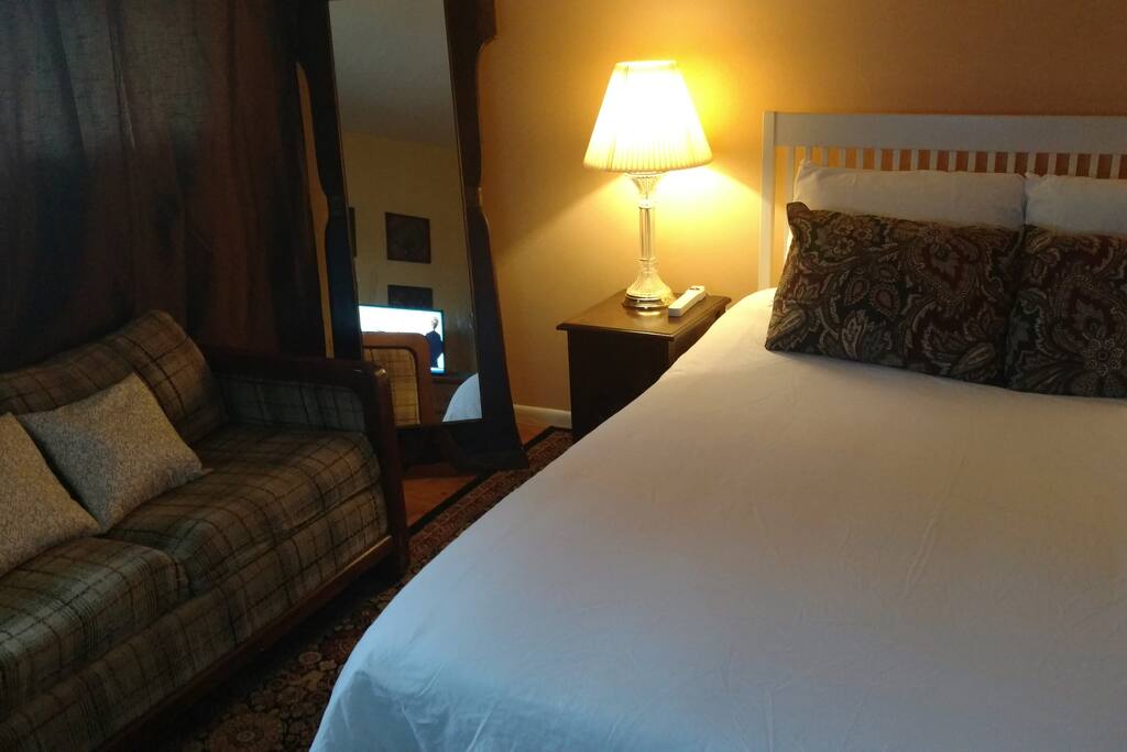 Nightstand, love seat, full body length mirror.