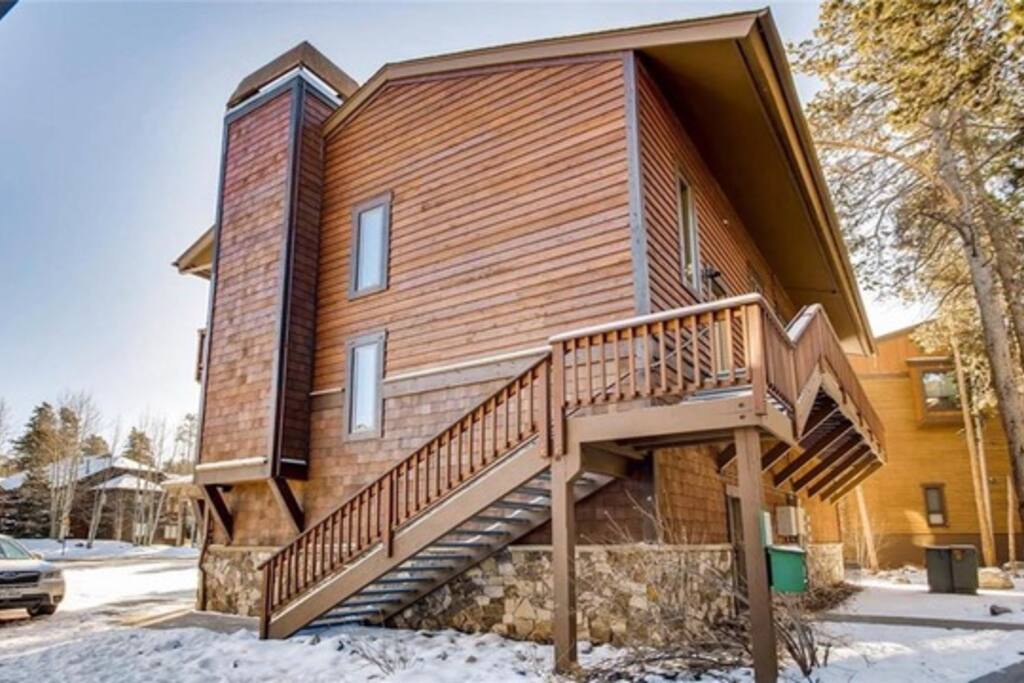 exterior view - take these stairs up to the unit at the end
