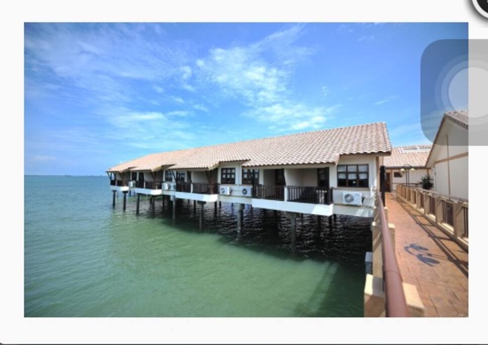 View of the water chalet on stilts