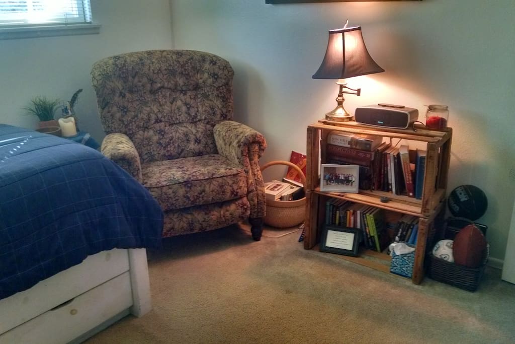 Plush reclining chair.