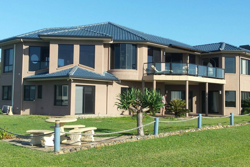 Big and spacious.
Relax. Nothing to look at but grass and the ocean.
Plenty of room for you to chill out in.