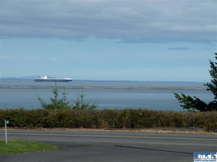 ships pass close to our private beach