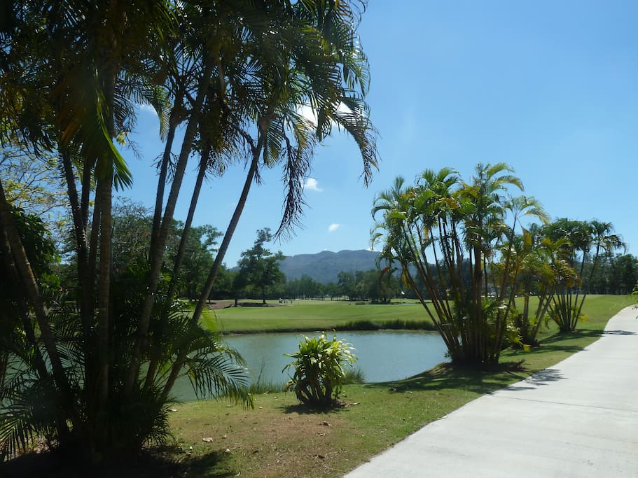 View of the golf course from the garden