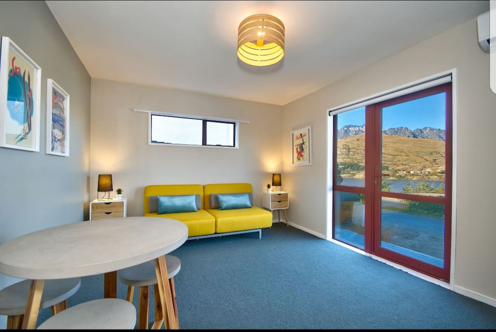 Living room with Sofa which can become a sofabed