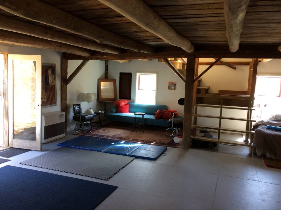 downstairs