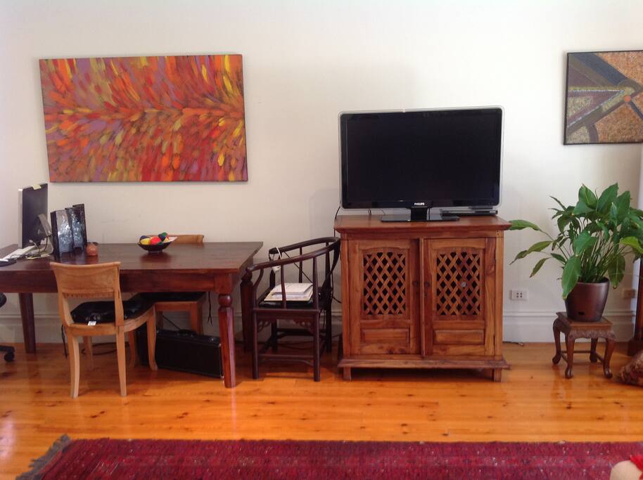 large tv with local channels.