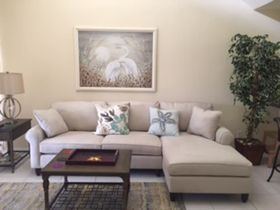 Sofa and coffee table to watch TV or entertain a friend