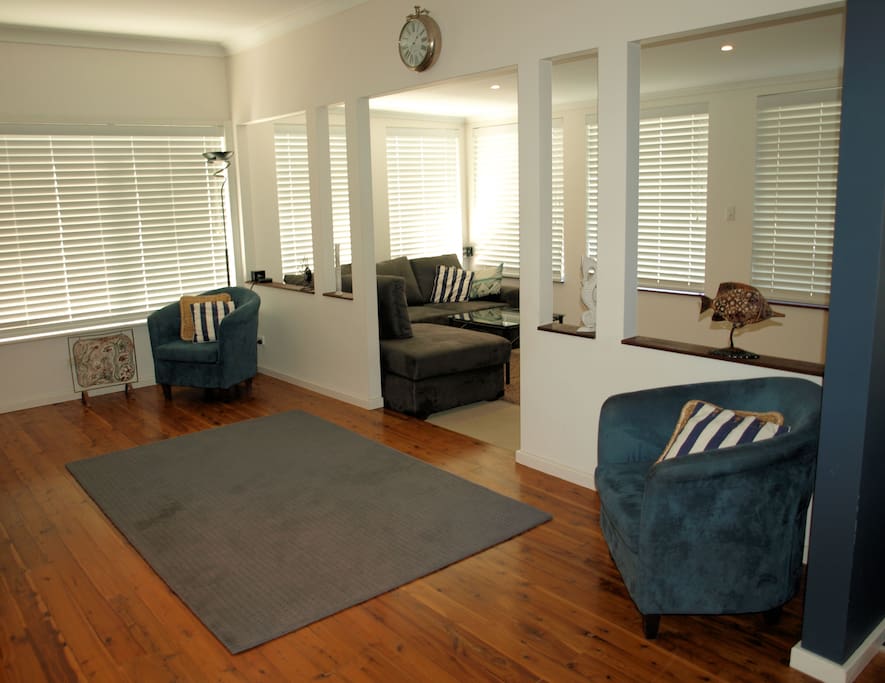 Lounge room, modern and clean.