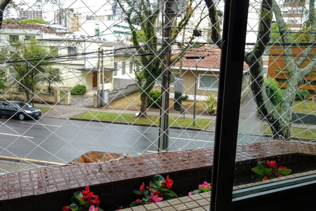 Tela de proteção em todas as janelas e sacada.