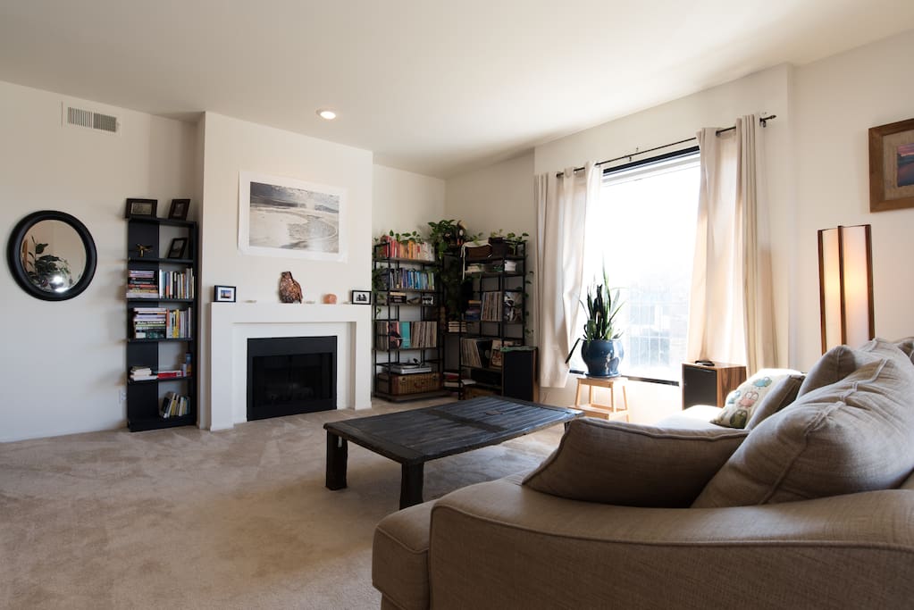 Spacious living space, which opens up to the balcony.