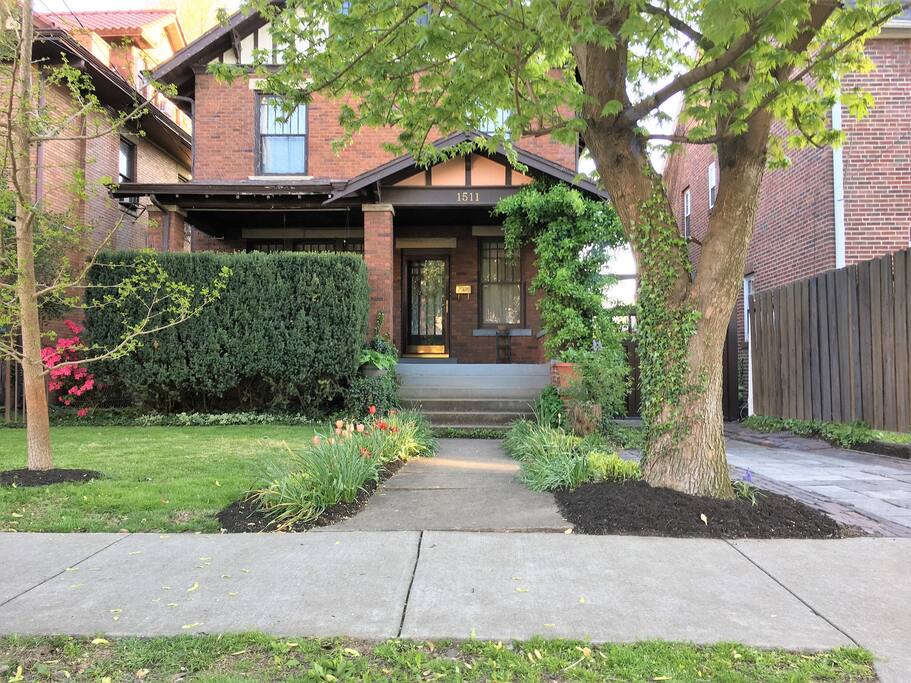 Front of the home, from the edge of the street.