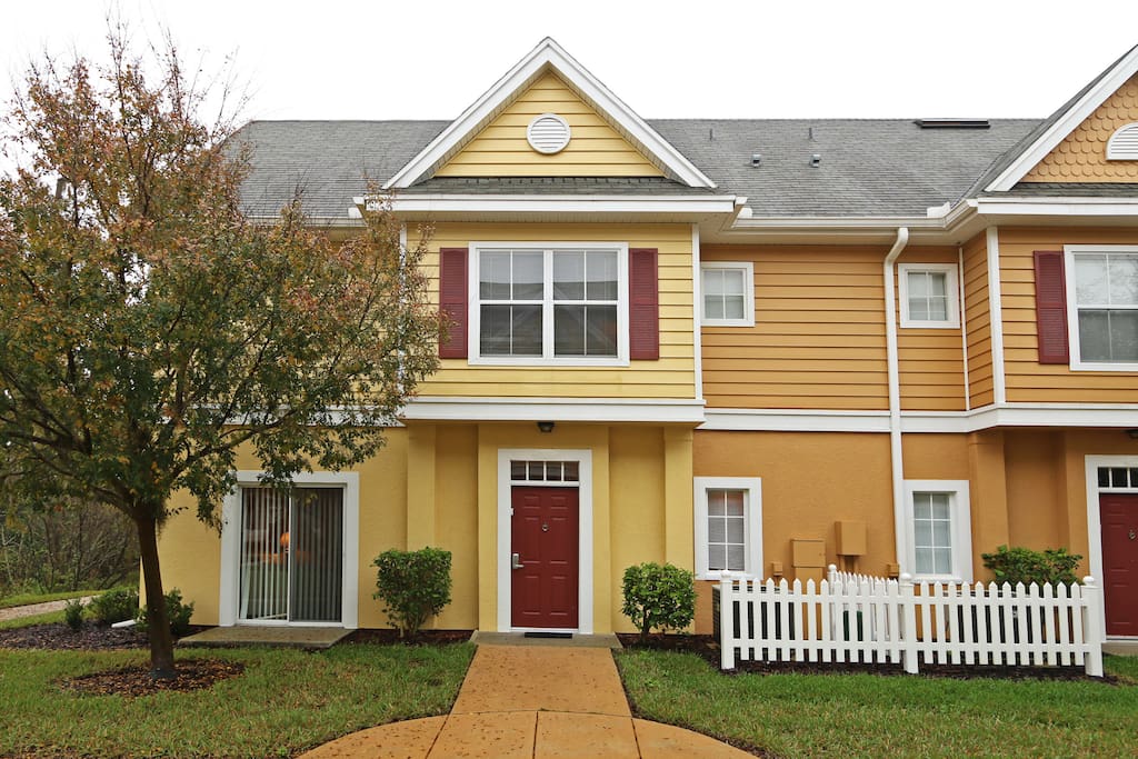 This pretty yellow house is our sweet home.