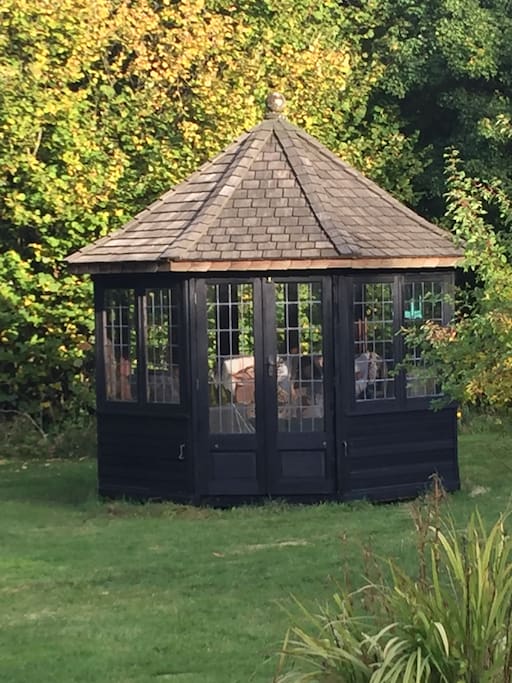 The 'summer house' in the garden.