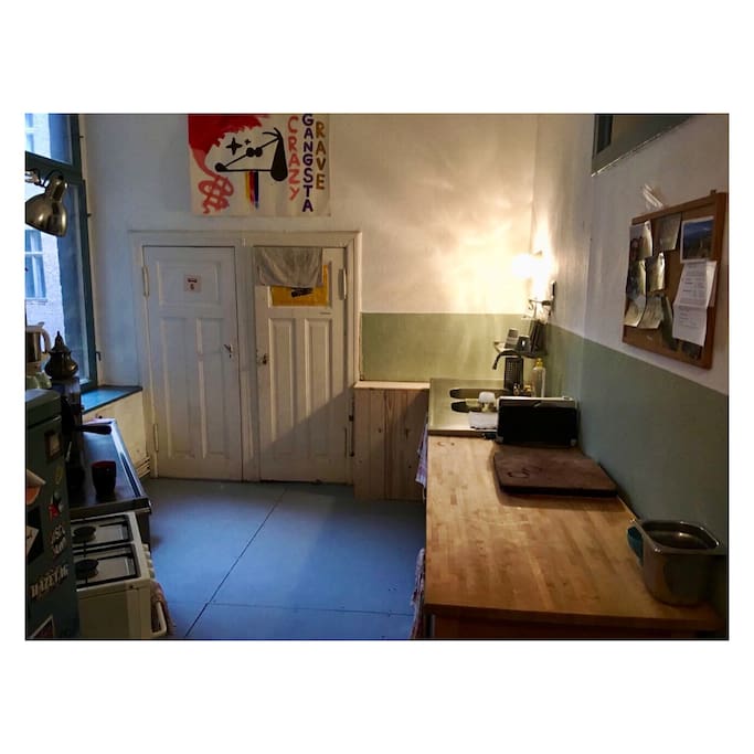 the kitchen