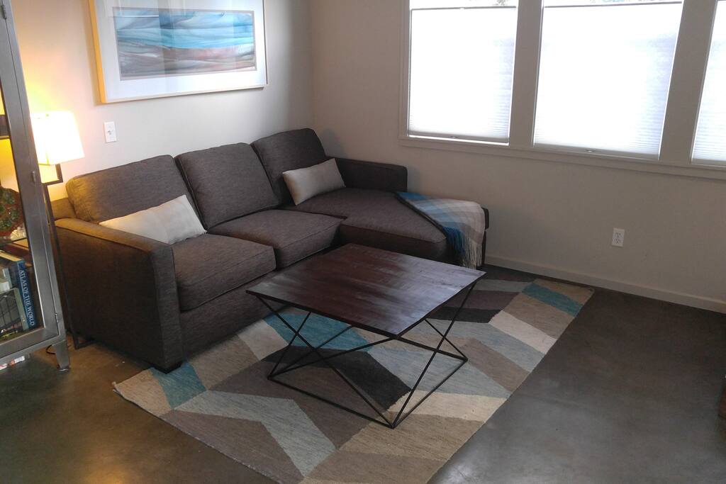 Natural light, controlled privacy with up/down shades throughout guest house.