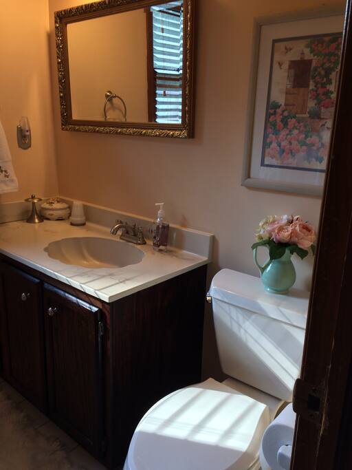 Powder room directly next to this room