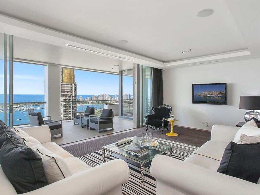 Main Living area and Weather proof balcony with views