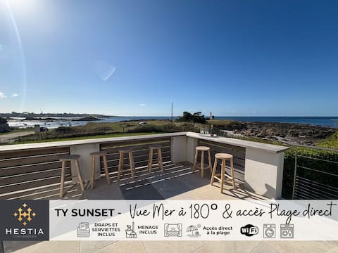 Ty Sunset - 180° sea view & direct beach access