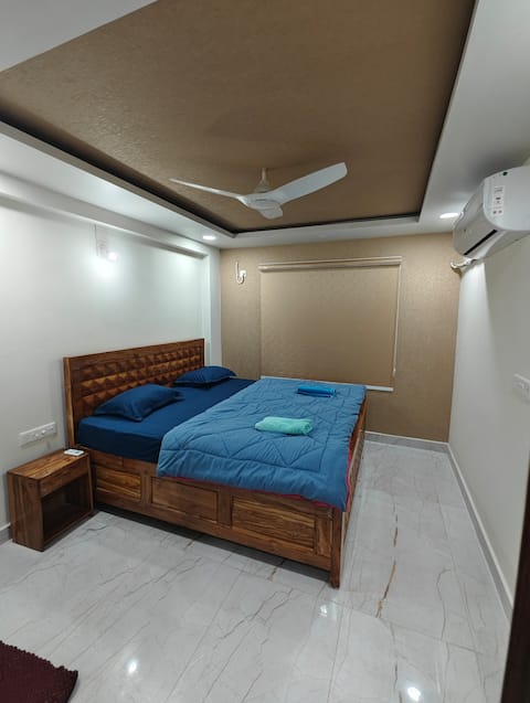 1bhkFlat in Resort+500m from beach+AC+car parking