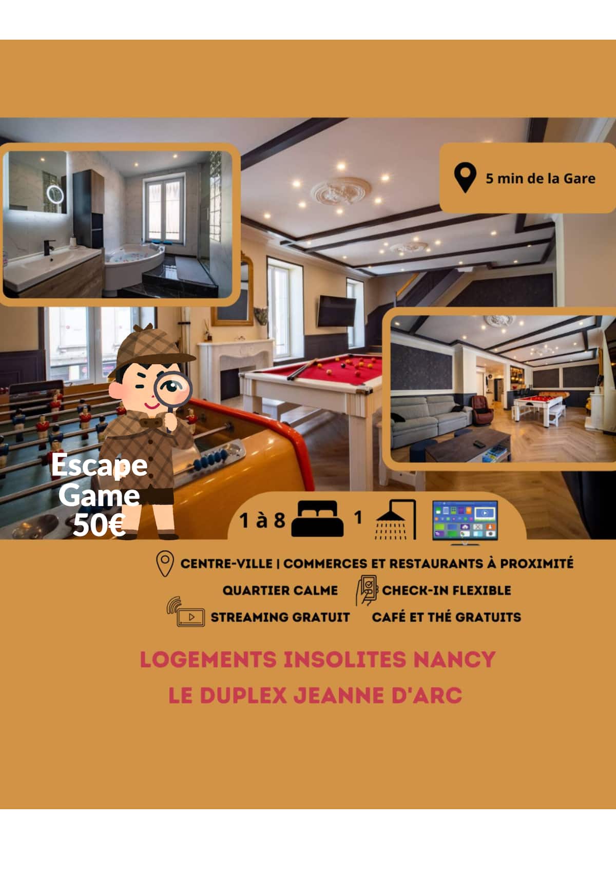 Duplex Jeanne d'Arc Billard Baby
