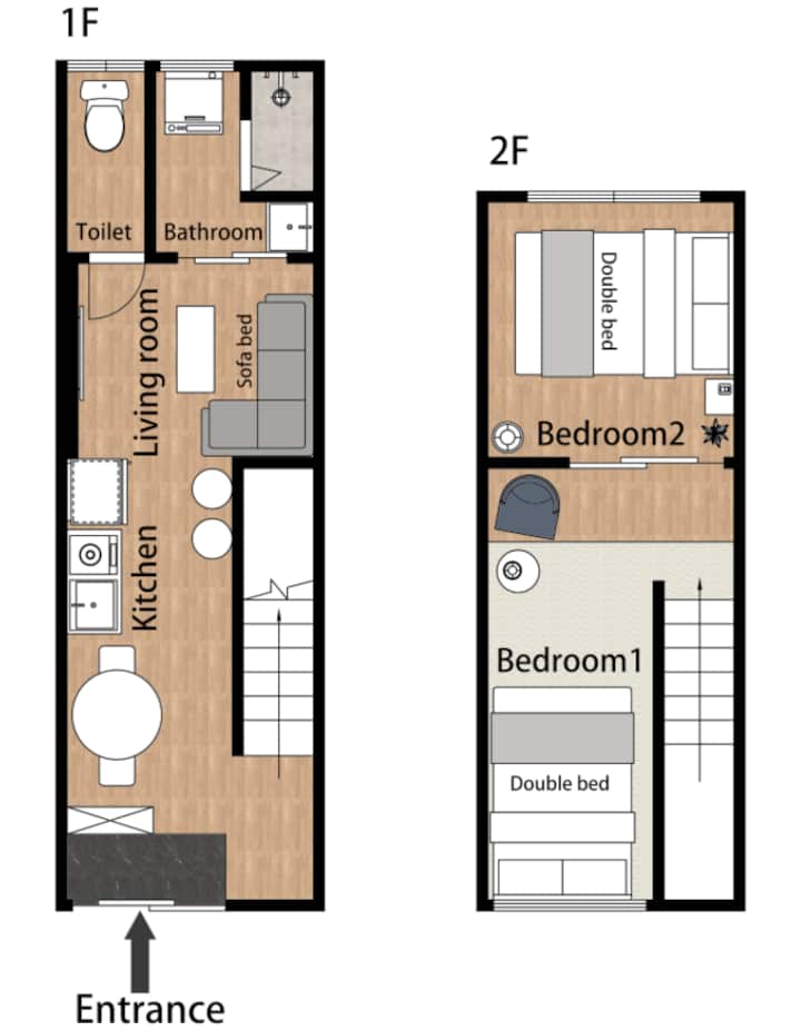 [Dori's Home]温馨一户建可住6人丨独立卫浴家庭出游丨花园町站5分钟2站难波丨心斋桥usj - Japan