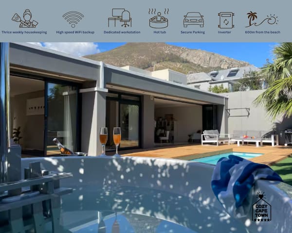 Palm Home w/pool, Hot Tub & 350m from the sea