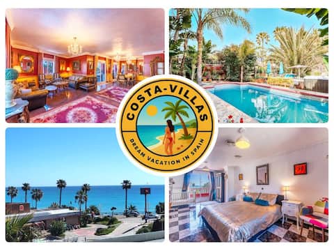 5* Majestic Beachside Villa  Heated Pool & Jacuzzi