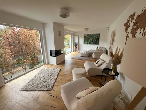 The modern house by the forest