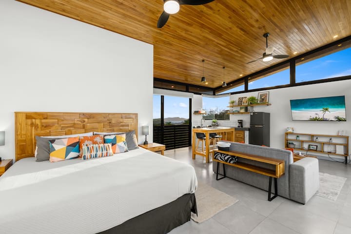 Your spacious second floor loft includes a luxury king-size bed, custom teak furniture and high end finishings.