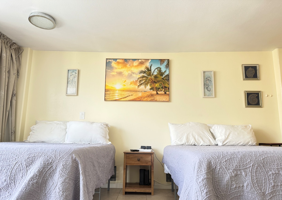 2 מיטות קווין סייז בסטודיו (עיצוב 1)