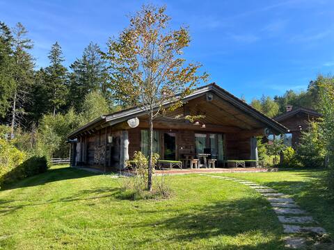 Cozy log cabin with private hot tub & sauna