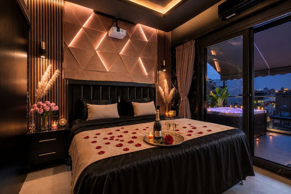 A dark, glamorous penthouse for two in Athens, Athens, Attica, Greece, photo 7 of 10