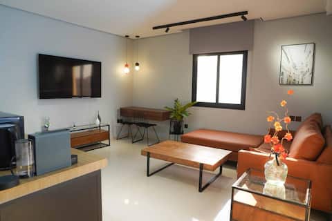 Hotel apartment with bedroom, living room and equipped kitchen