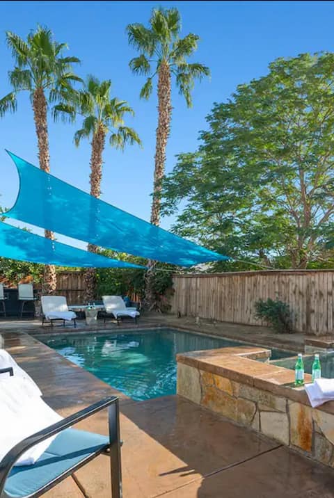 Inviting open concept with relaxing fun pool & spa
