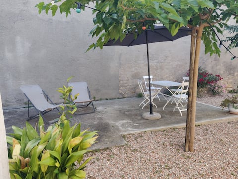 charming village house with wooded courtyard.