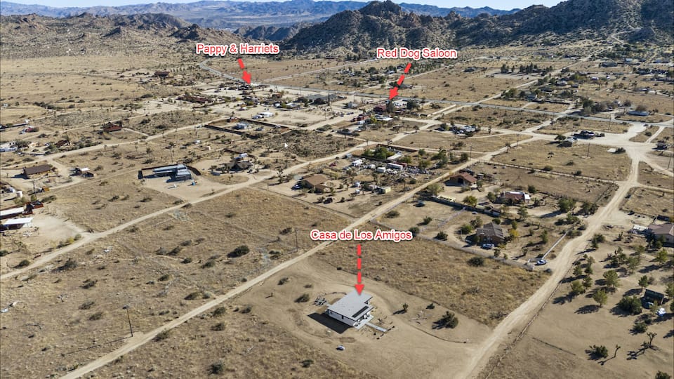 Map showing Casa de Los Amigos location in Pioneertown