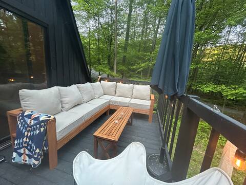 Peaceful A-Frame in VT | Sauna, River, Cozy Porch