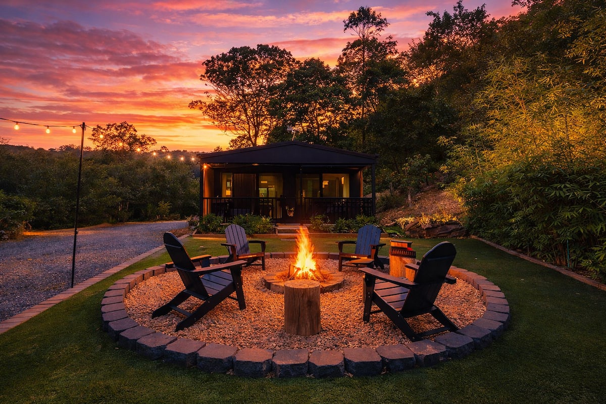 Private Hinterland Cabin -Sauna-Firepit-Waterfalls — photo via the host's Airbnb listing