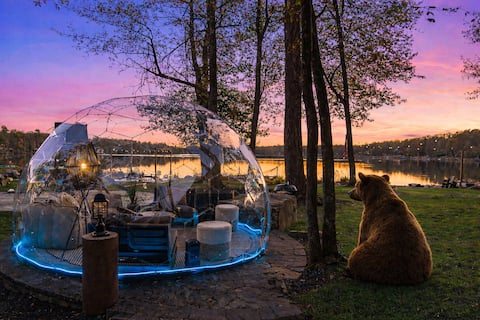 Lakefront | GeoDome, Kayaks, Hot Tub, Fire Pit, EV