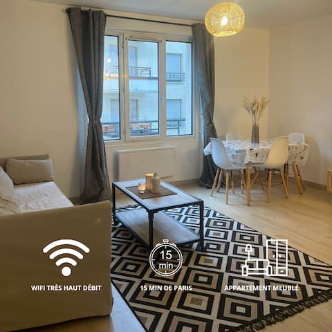 Bright apartment 2 steps from Enghien