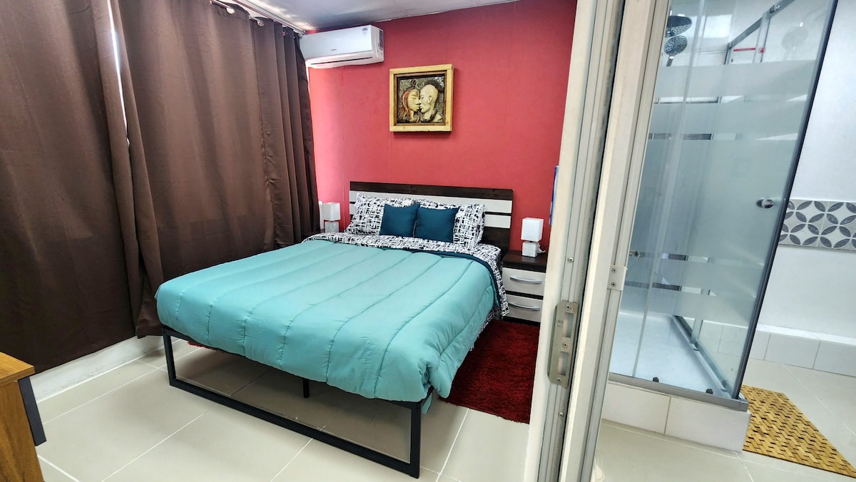 chumba kikuu cha kulala chenye kiyoyozi 