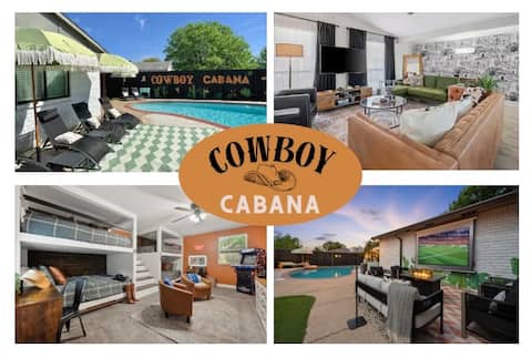 mins to stadium, cowboy themed, pool, Golf, Games