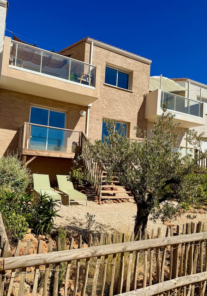 5* Villa, Sea View, Heated Pool, Aircon, Wifi - Fitou