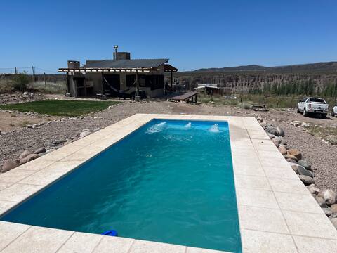 Wabi sabi house with pool and mountain view